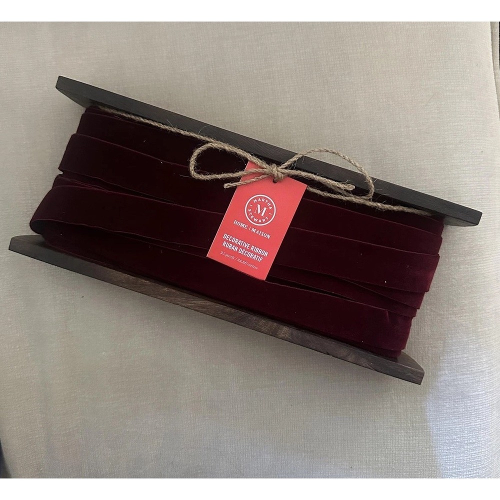 Martha Stewart Velvet Ribbon Spool Red 1 In X 25 Yards Home Decor Holiday‎